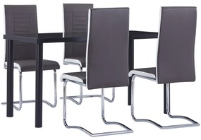 Set Sala Da Pranzo 5 Pz İn Similpelle Grigio /