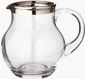 Brocca in vetro soffiato con bordo in platino Olivia