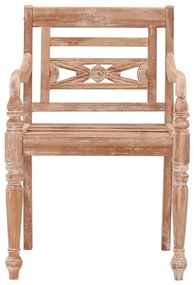 Sedie batavia 8 pz in legno massello di teak bianco slavato