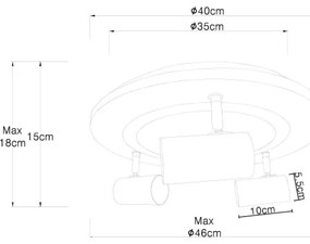 Globo 67307D - Faretto LED KASSU 3xGU10/5W + LED/15W/230V
