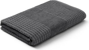 Asciugamano tipo terry grigio scuro in cotone organico 70x140 cm Check – JUNA