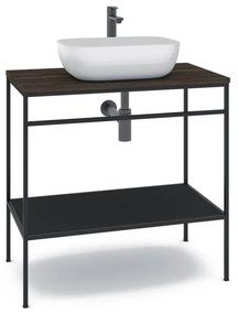 Mobile sottolavabo e lavabo Outline nero L 80 x H 92 x P 45.5 cm 1 vasca