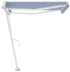 Tenda Automatica con Sensore Vento e LED 300x250 cm Blu Bianca