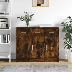 Credenza Rovere Fumo 91x28x75 Cm İn Legno Multistrato /