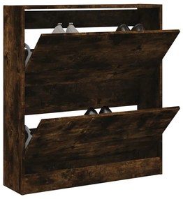 Scarpiera Rovere Fumo 80x21x87,5 Cm İn Legno Multistrato /