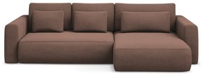 Divano angolare rosa allungabile/con contenitore (con penisola a destra/con chaise lounge) Kapua – Makamii