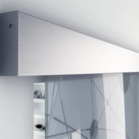 Binario per porta scorrevole da parete Alu Vetro, in alluminio grigio anodizzato per anta in vetro, L 200 x H 12 cm