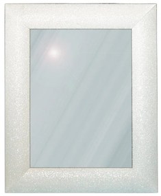 Specchio Glitterata rettangolare in legno bianco 62 x 82 cm