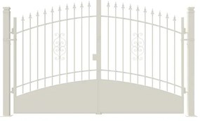 Cancello con serratura elettrica Marmolada in ferro, apertura centrale, L 308.5 x H 180 cm, di colore bianco