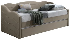 Letto divano a scomparsa 2 x 90 x 190 cm Velluto Beige - LENVIA