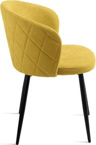 Sedia imbottita in tessuto Giallo e sruttura in metallo RUMBLE 2 sedie