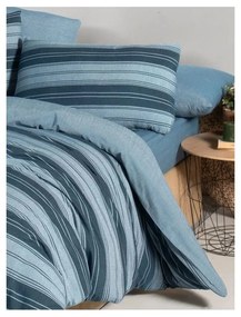 Biancheria da letto blu per letto matrimoniale/per letto prolungato con lenzuolo incluso/4 pz 200x220 cm Stripes – Mila Home