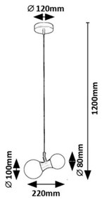 Rabalux 72299 - Lampadario a sospensione con filo LITION 2xG9/28W/230V