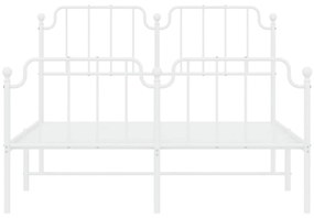 Giroletto con testiera e pediera metallo bianco 140x190 cm