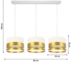 Lampadario su filo MILO 3xE27/60W/230V dorato