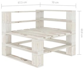 Divano da Giardino Pallet 4 Posti con Cuscini Crema in Legno