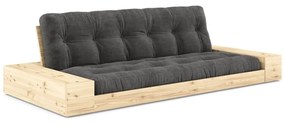 Divano letto in velluto a coste nero-antracite 244 cm Base - Karup Design