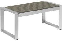 Tavolino da Esterno in Alluminio Grigio Scuro 90 x 50 cm Struttura in Metallo Piano Sintetico Moderno E Minimalista