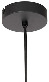 Lampada a sospensione Art Déco nera con vetro fumé - Bizle