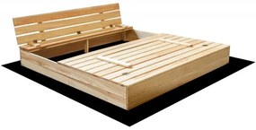 Sabbiera in legno per bambini con panchine 160 x 160 cm - richiudibile