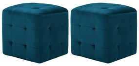 Pouf 2 Pz Blu 30x30x30 Cm İn Velluto /