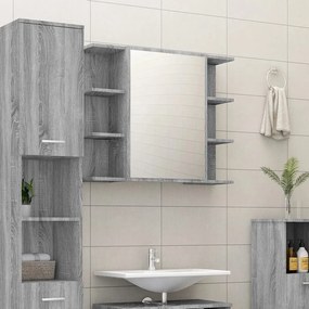 Mobile da bagno grigio sonoma 80x20,5x64cm in legno multistrato