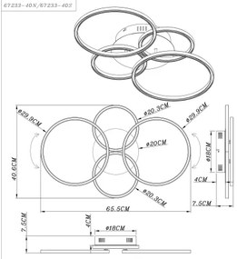 Globo 67233-40N - Lampadario a LED da superficie KENDY LED/40W/230V