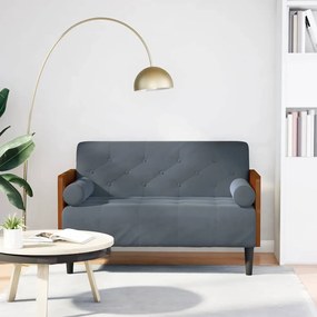 Divano Divanetto Con Cuscini Bolster Grigio Scuro 110 Cm /