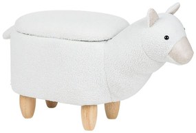 Pouf di tessuto bianco ALPACA Beliani