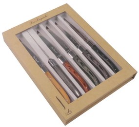 Set 6 Coltelli Laguiole - Acciaio Inox e Manico in Legno