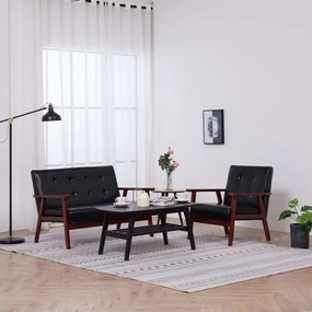 Set di divani 2 pz nero in similpelle
