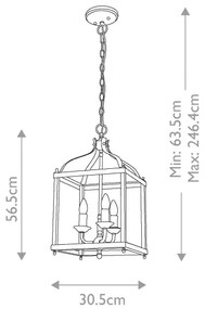 Kichler - Lampadario a sospensione con catena LARKIN 3xE14/60W/230V antracite