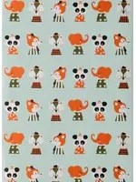 Ferm Living Carta da parati marionette - dusty green/ coral/ olive/ black
