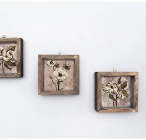 Set di 3 dipinti murali vintage, 15 x 15 cm - Evila Originals