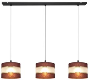 Lampadario a sospensione con filo HELEN 3xE27/15W/230V marrone/nero/oro