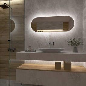 Specchio asimmetrico con luce LED G4