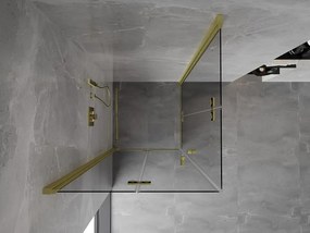 Mexen Mist-F Duo cabina doccia pieghevole 90 x 90 cm, trasparente, oro spazzolato - 8A6-090L-090P-55-00
