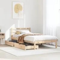 Letto senza Materasso 75x190 cm in Legno Massello Pino 3301524