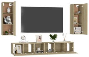 Set porta tv 5 pz rovere sonoma in truciolato