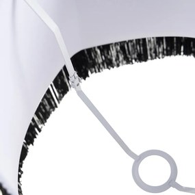 Paralume in seta nero con grigio 45 cm - Granny