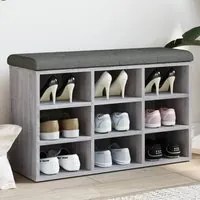 Panca Porta Scarpe Grigio Sonoma 82x32x50 cm Legno Multistrato 835108