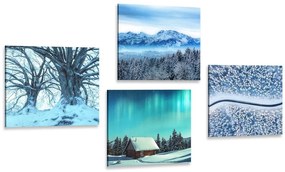 Set di quadri – Paesaggio innevato