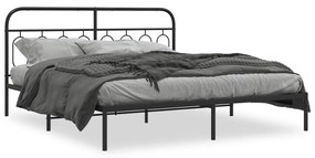 Giroletto Con Testiera İn Metallo Nero 160x200 Cm /