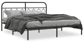 Giroletto Con Testiera İn Metallo Nero 160x200 Cm /