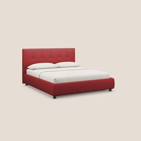 Minato letto imbottito contenitore con testata trapuntata in ecopelle impermeabile T04 rosso