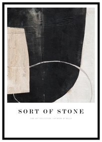 Dipinto 72x102 cm Sort Of Stone – Malerifabrikken
