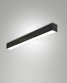Turner plafoniera nera a led 29w 3000k 3470lm opale ip40 100cm