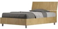 Letto 1 piazza e mezza 120x190 cm testata inclinata Demas - Contenitore,Quercia Natura