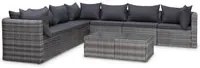 Set Divani da Giardino 8 pz con Cuscini in Polyrattan Grigio cod mxl 37981