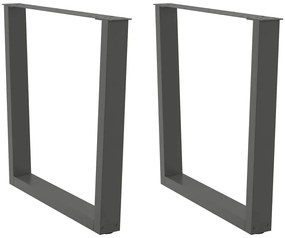 Gambe Tavolo Pranzo A V 2 Pz Antracite 90x(72-73,3)cm Acciaio /